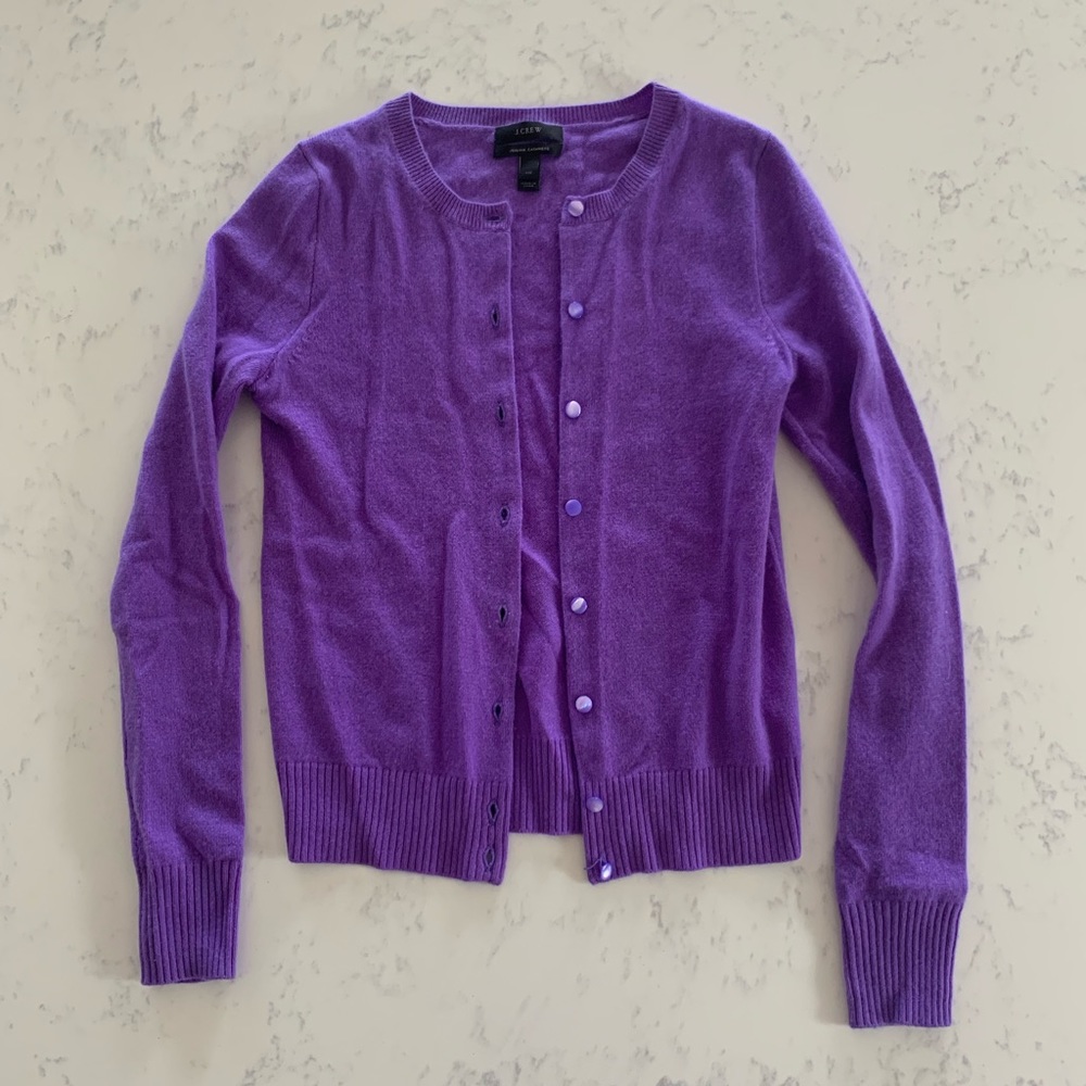 Purple J. Crew Italian Cashmere Sweater